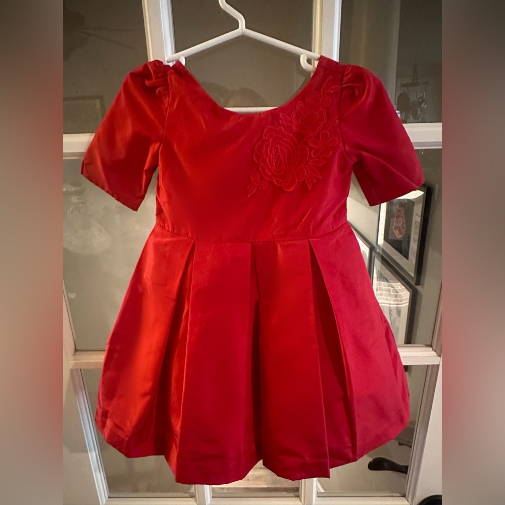 Janie & Jack NWT Rose Red Taffeta Girl’s Dress 18-24m